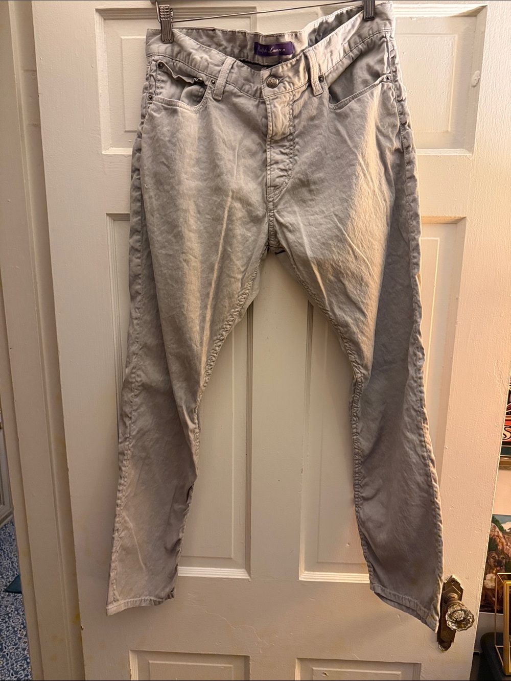 Ralph Lauren Purple Label Slim Men's Jeans in Light Gray